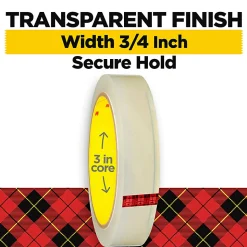 Scotch® Transparent Tape, 2 Tape Rolls, 3/4 in x 2592 in, Home Office Supplies and School Supplies for College and Classrooms