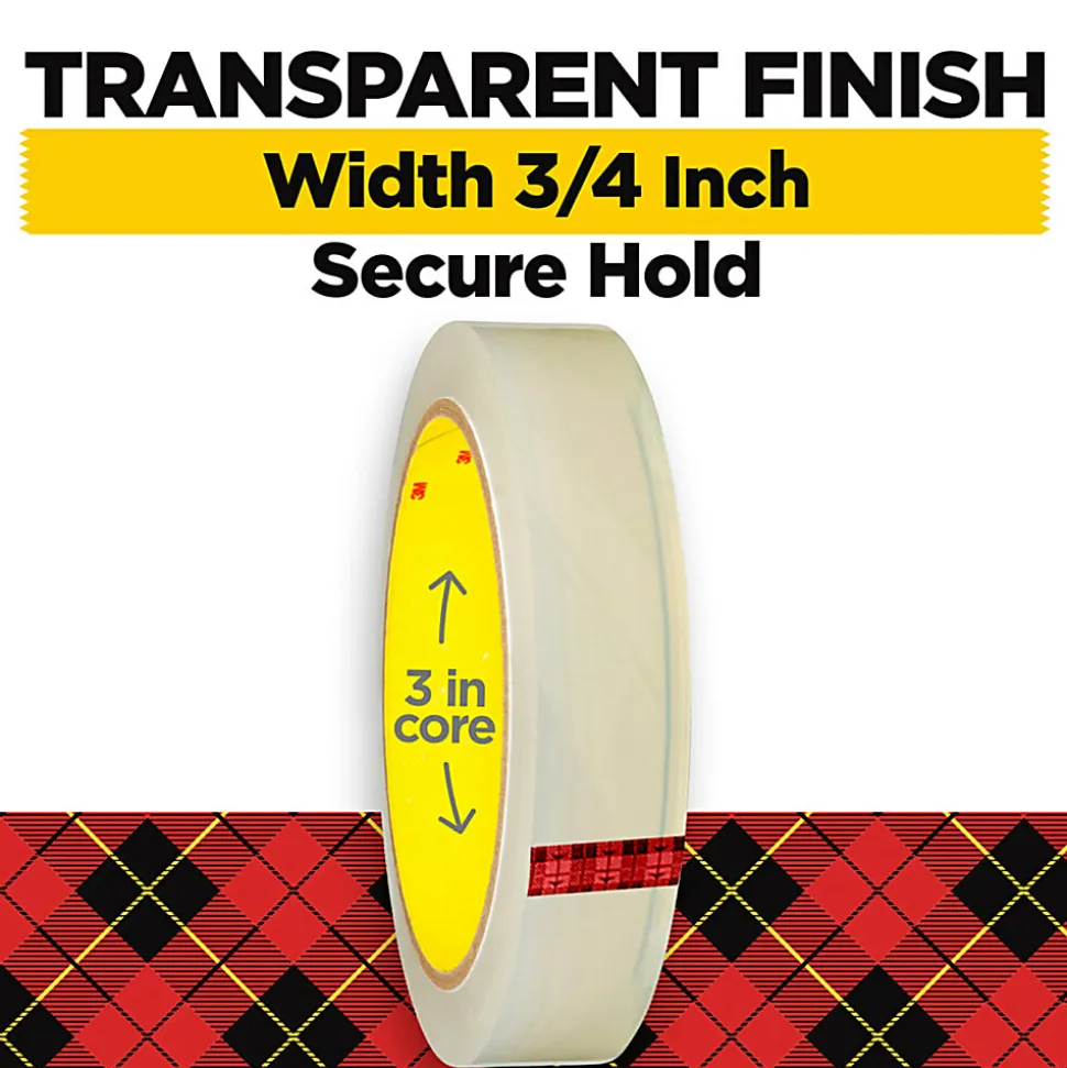 Scotch® Transparent Tape, 2 Tape Rolls, 3/4 in x 2592 in, Home Office Supplies and School Supplies for College and Classrooms