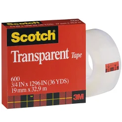 Scotch® Transparent Tape, 3/4