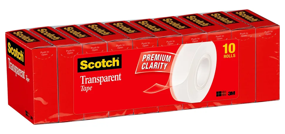 Scotch® Transparent Tape, 3/4" x 1,000", Pack Of 10 Rolls