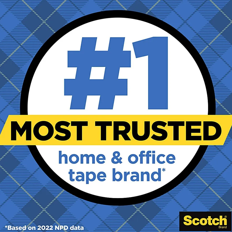 Scotch® Wall-Safe Tape, 3/4" x 650", Clear