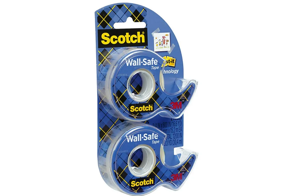 Scotch® Wall-Safe Tape, 3/4" x 650", Clear