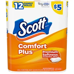 Scott ComfortPlus 1-Ply Toilet Paper, 1-1/8