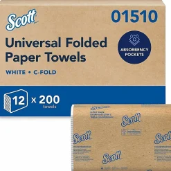 Scott Essential C Fold Paper Towels (01510) with Fast-Drying Absorbency Pockets, 12 Packs / Case, 200 C Fold Towels / Pack
