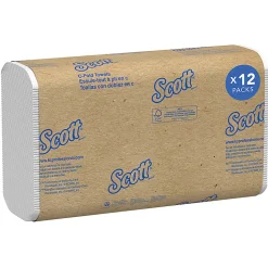 Scott Essential C Fold Paper Towels (01510) with Fast-Drying Absorbency Pockets, 12 Packs / Case, 200 C Fold Towels / Pack
