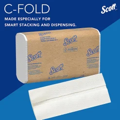 Scott Essential C Fold Paper Towels (01510) with Fast-Drying Absorbency Pockets, 12 Packs / Case, 200 C Fold Towels / Pack