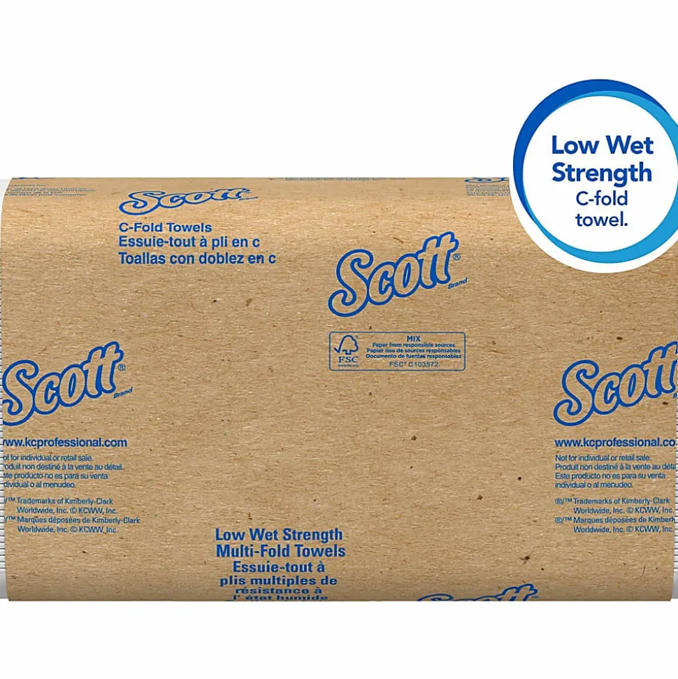 Scott Essential Low Wet Strength Towels - C-fold - 10.10" Width x 13.10" Length - White - 200/Pack - 12 / Carton