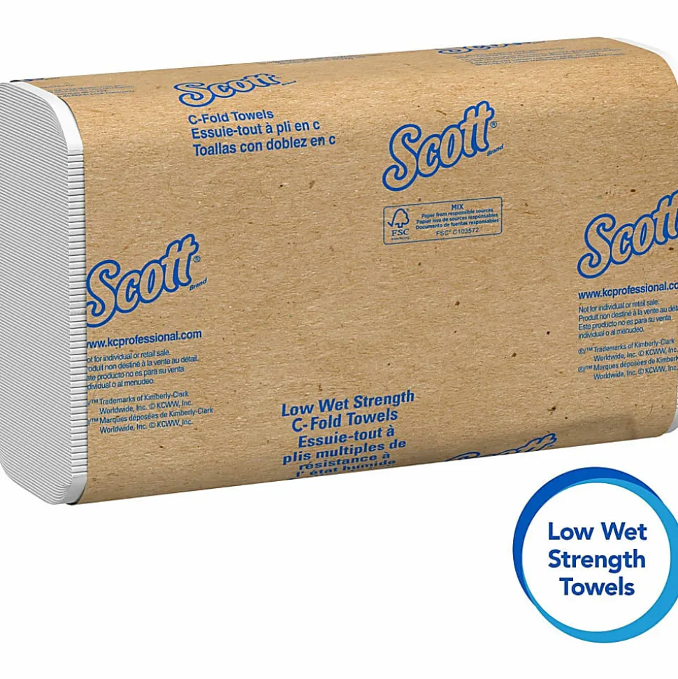Scott Essential Low Wet Strength Towels - C-fold - 10.10" Width x 13.10" Length - White - 200/Pack - 12 / Carton