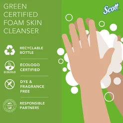 Scott® Green Certified Foam Hand Soap, Unscented, 1.2 L E-Cassette Bottles, Case Of 2 Refills