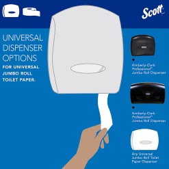 Scott® High-Capacity 2-Ply Jumbo Roll Toilet Paper, 25% Recycled, 1000' Per Roll, Pack Of 12 Rolls