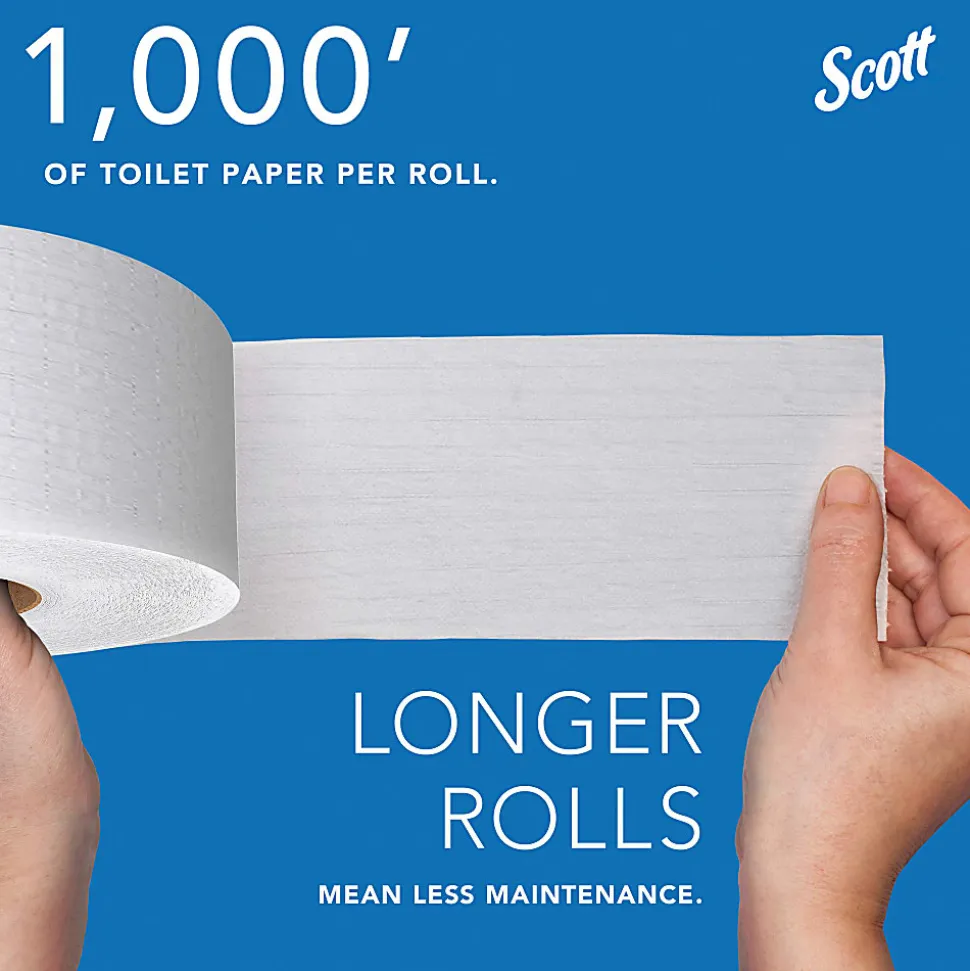 Scott® High-Capacity 2-Ply Jumbo Roll Toilet Paper, 25% Recycled, 1000' Per Roll, Pack Of 12 Rolls