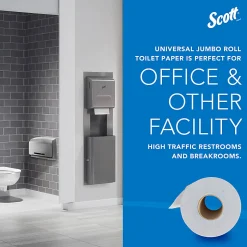 Scott® Jumbo Jr 2-Ply Toilet Paper, 25% Recycled, 1000 Sheets Per Roll, Pack Of 4 Rolls