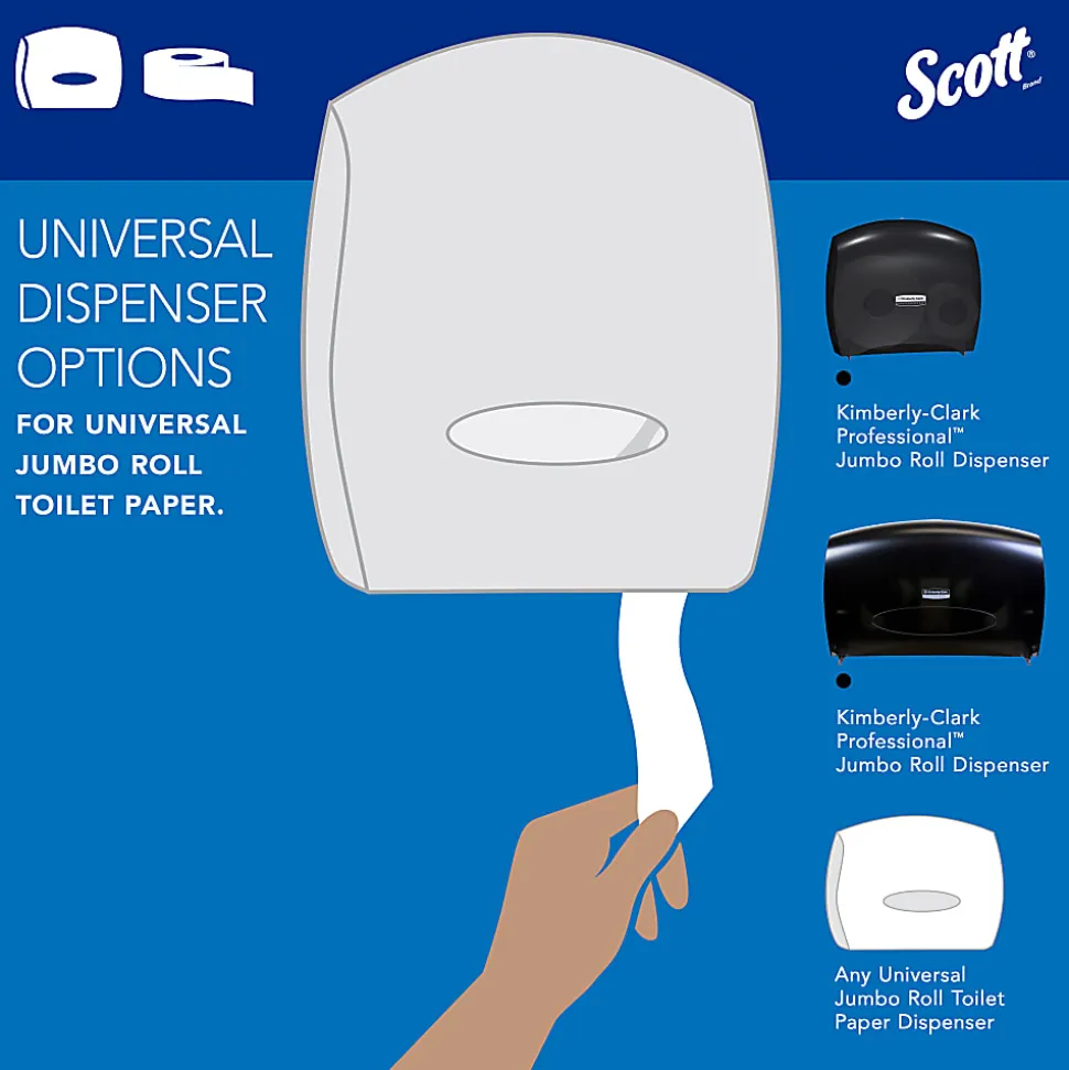 Scott® Jumbo Jr 2-Ply Toilet Paper, 25% Recycled, 1000 Sheets Per Roll, Pack Of 4 Rolls