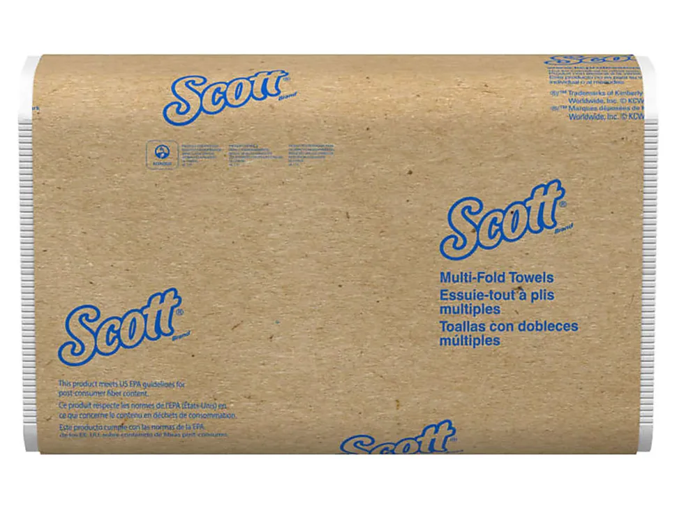 Scott® Multifold Paper Towels, Absorbency Pockets™, 9.2" x 9.4" sheets, White, 250 Sheets Per Pack, 16 Packs Per Case, 4,000 Sheets Per Case