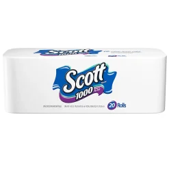 Scott® 1-Ply Toilet Paper, 1000 Sheets Per Roll, Pack Of 20 Rolls