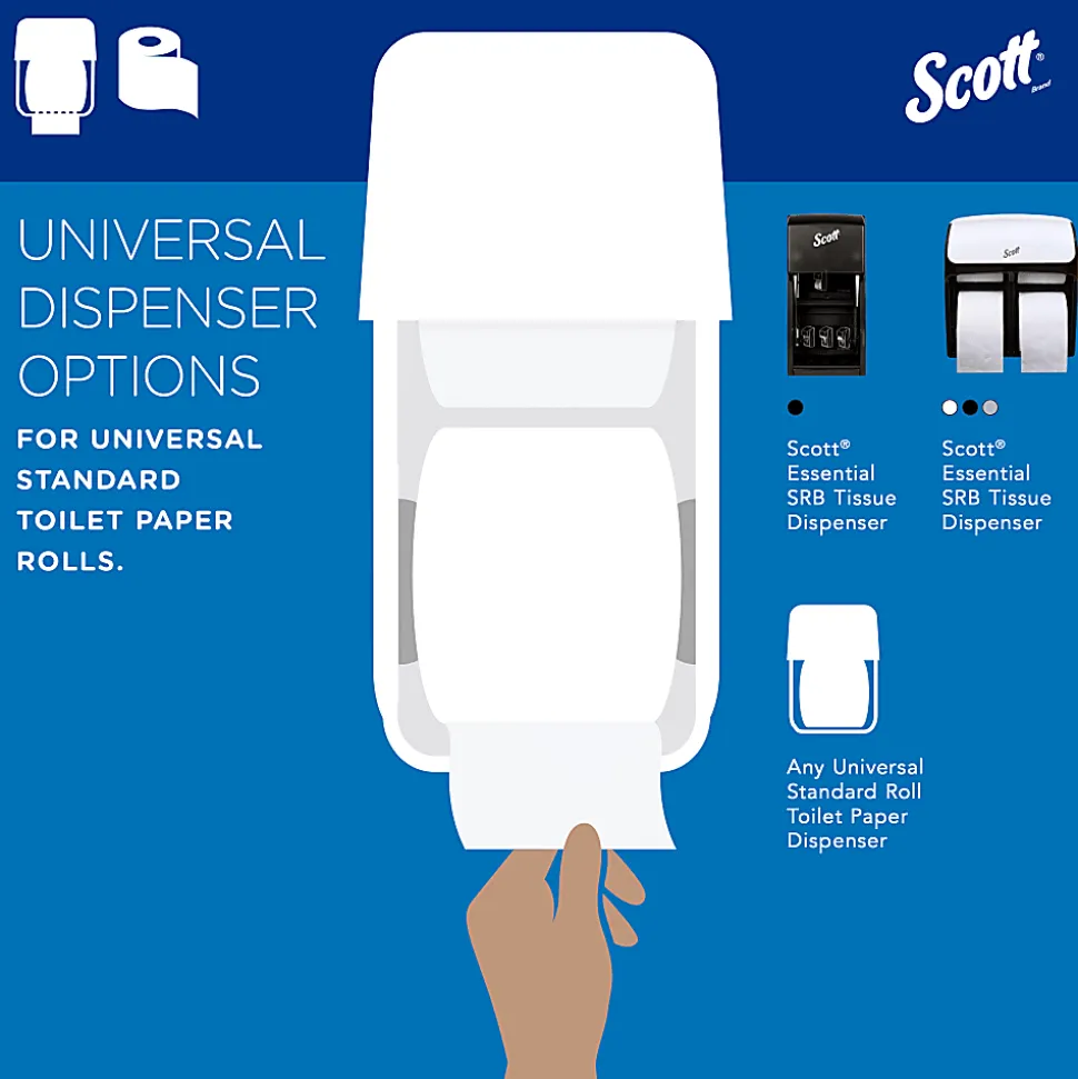 Scott® Professional 2-Ply Standard Roll Toilet Paper with Elevated Design, 100% Recycled, 550 Sheets Per Roll, Pack Of 20 Rolls