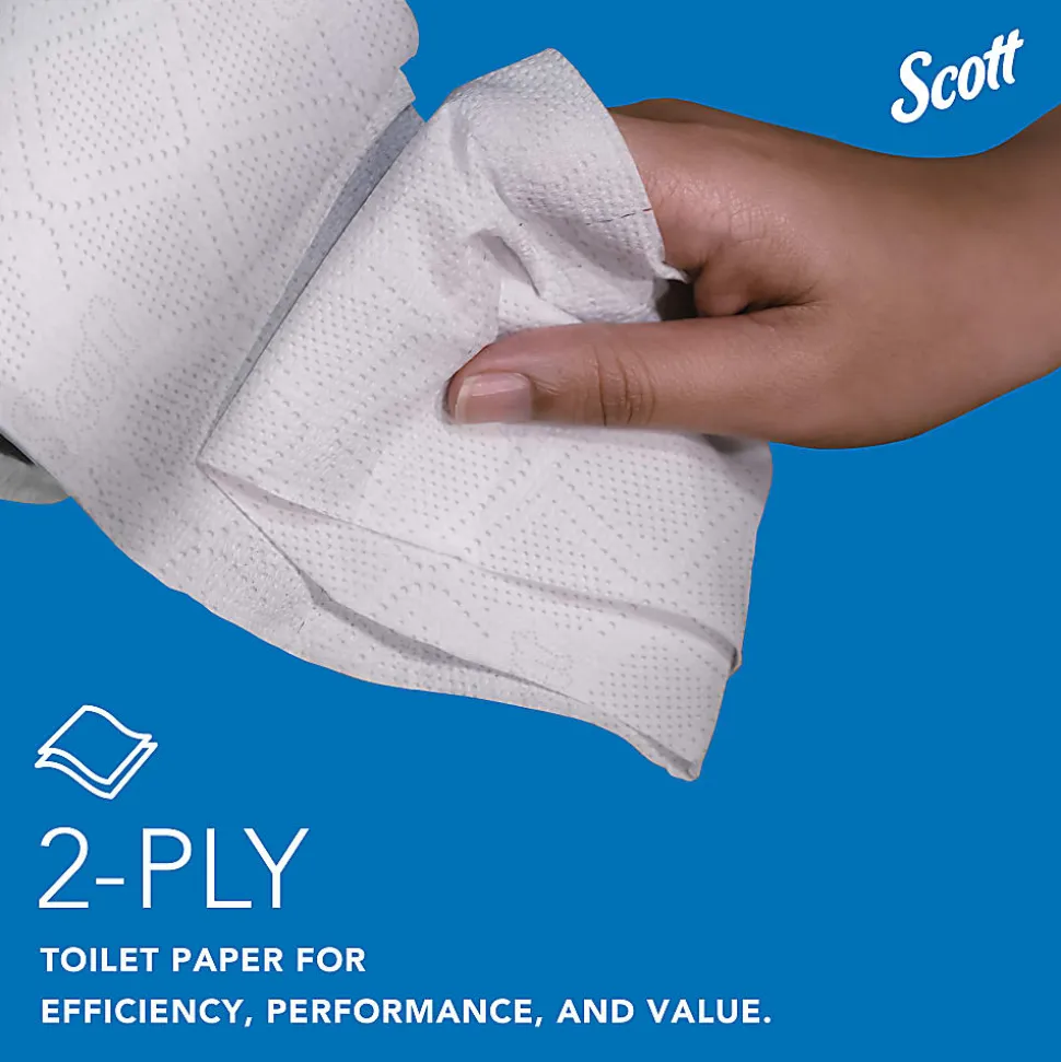 Scott® Professional 2-Ply Standard Roll Toilet Paper with Elevated Design, 100% Recycled, 550 Sheets Per Roll, Pack Of 20 Rolls