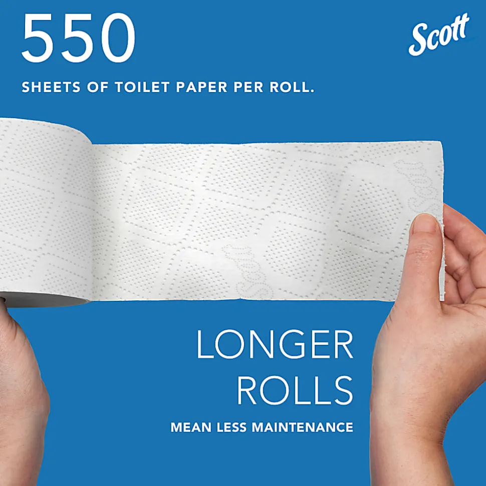 Scott® Professional 2-Ply Standard Roll Toilet Paper with Elevated Design, 100% Recycled, 550 Sheets Per Roll, Pack Of 20 Rolls
