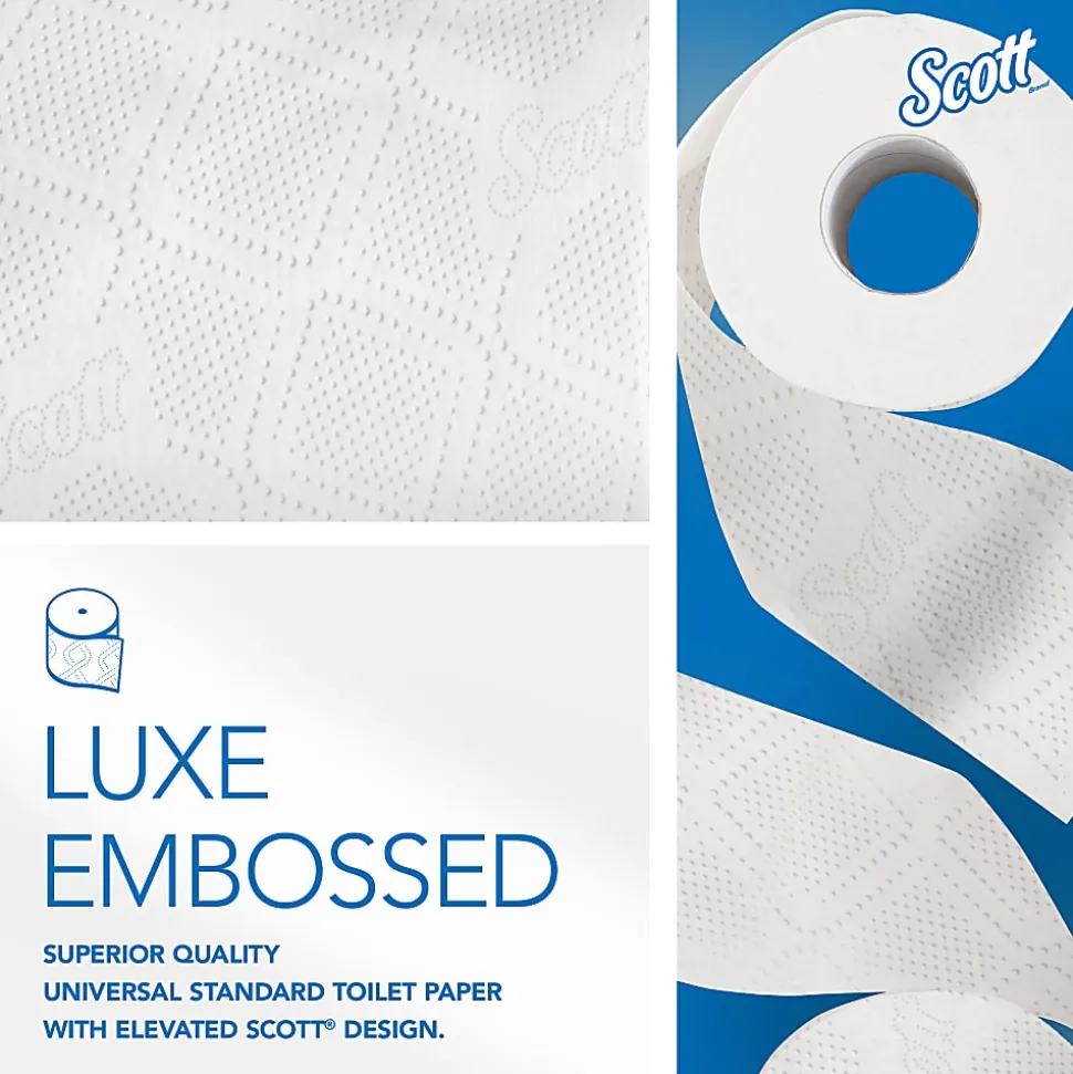 Scott® Professional 2-Ply Standard Roll Toilet Paper with Elevated Design, 100% Recycled, 550 Sheets Per Roll, Pack Of 20 Rolls