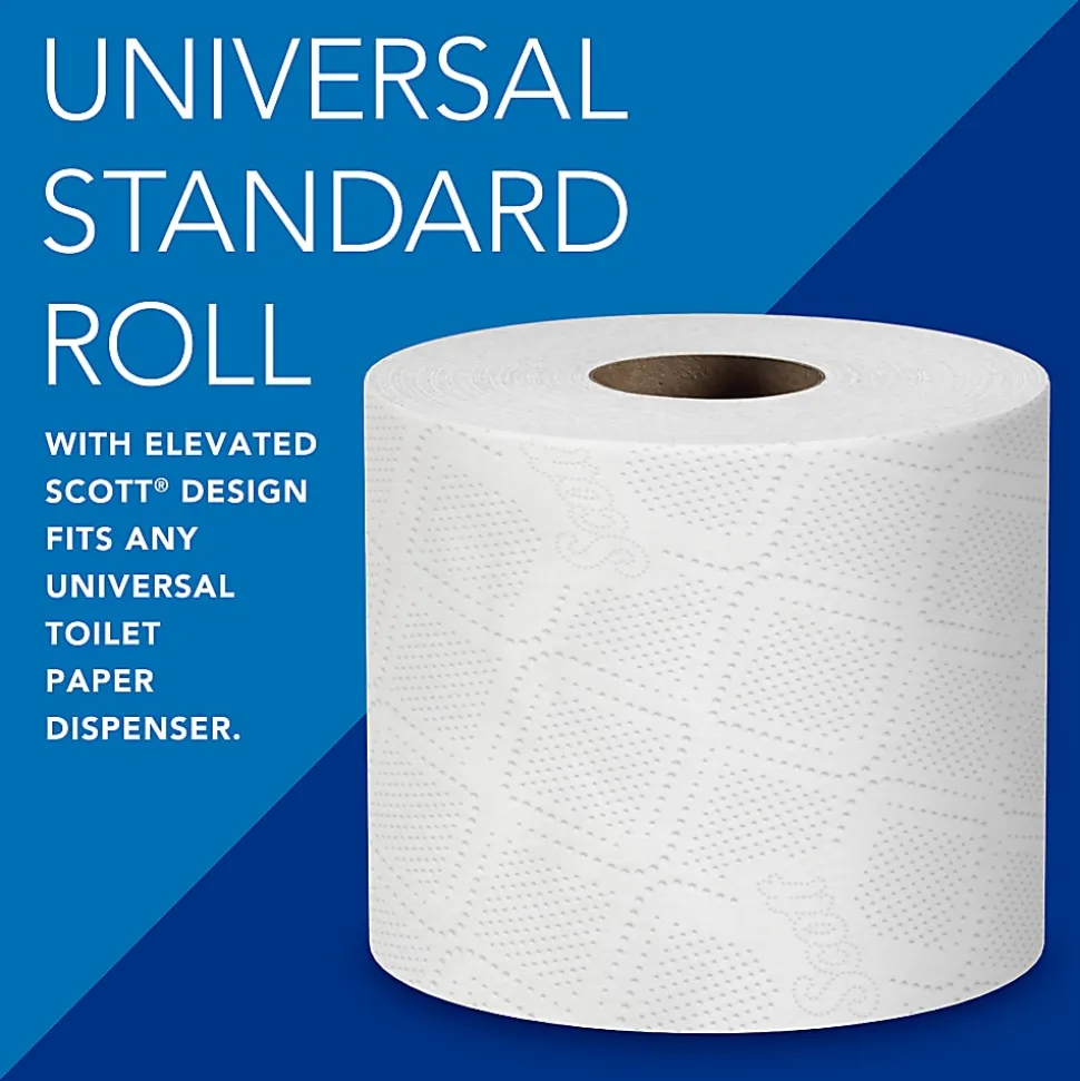 Scott® Professional 2-Ply Standard Roll Toilet Paper with Elevated Design, 100% Recycled, 550 Sheets Per Roll, Pack Of 20 Rolls