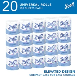 Scott® Professional 2-Ply Standard Roll Toilet Paper with Elevated Design, 100% Recycled, 550 Sheets Per Roll, Pack Of 20 Rolls