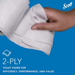 Scott® Professional 100% Recycled Fiber Standard Toilet Paper, Elevated Design, 2-Ply, Individually Wrapped, 473 Sheets Per Roll, Pack Of 80 Rolls