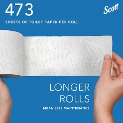 Scott® Professional 100% Recycled Fiber Standard Toilet Paper, Elevated Design, 2-Ply, Individually Wrapped, 473 Sheets Per Roll, Pack Of 80 Rolls