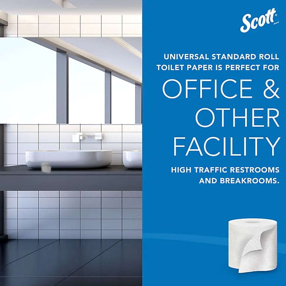 Scott® Professional Standard Roll 2-Ply Toilet Paper, 25% Recycled, 550 Sheets Per Roll, Pack Of 80 Rolls