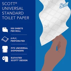 Scott® Professional Standard Roll 2-Ply Toilet Paper, 25% Recycled, 550 Sheets Per Roll, Pack Of 80 Rolls