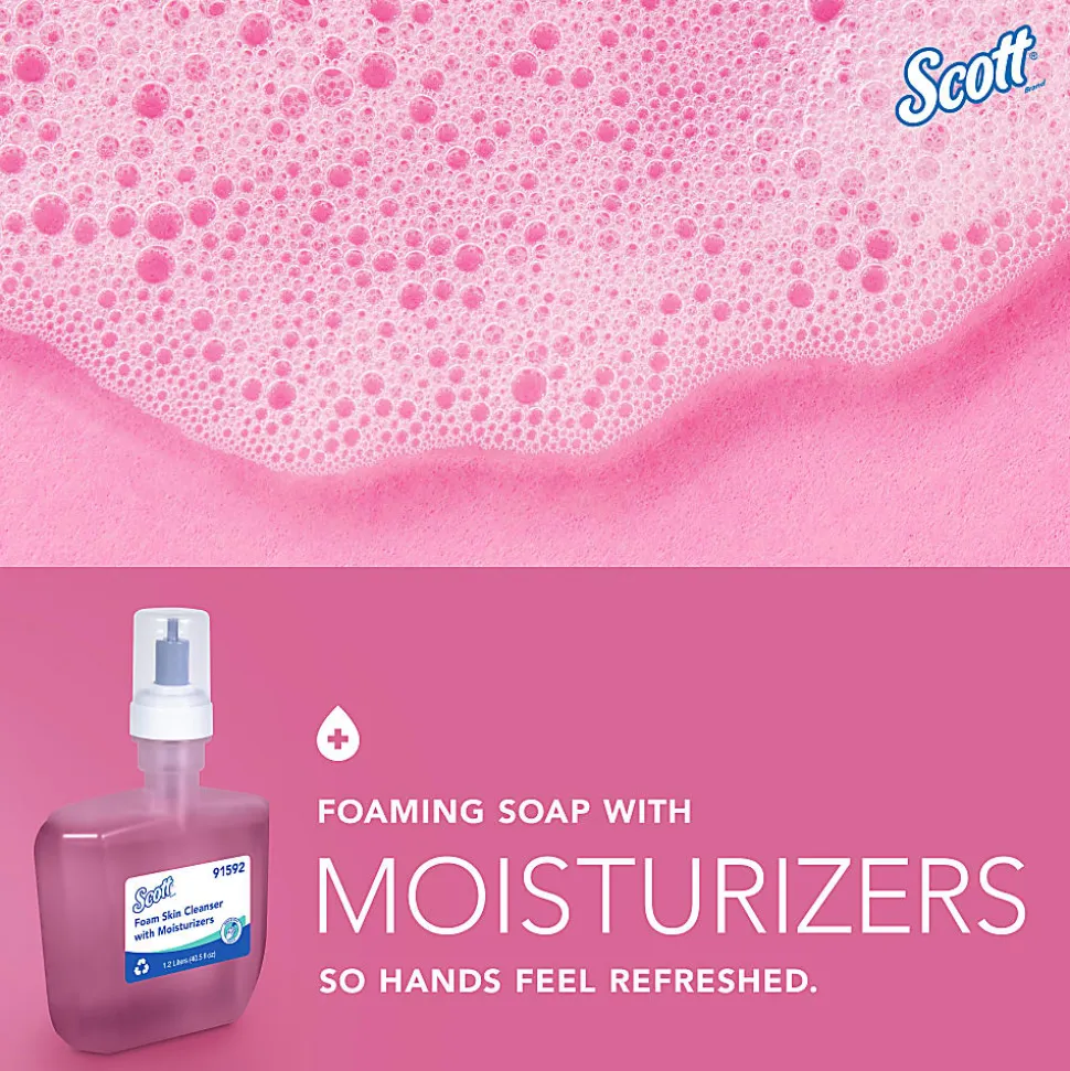 Scott® Pro™ Foam Hand Soap with Moisturizers, Floral Scent, 1.2L (40.58 Oz), Carton Of 2 Bottles