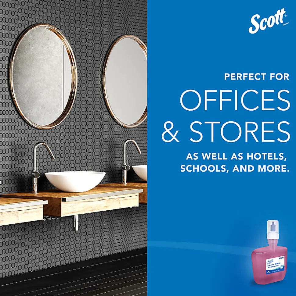 Scott® Pro™ Foam Hand Soap with Moisturizers, Floral Scent, 1.2L (40.58 Oz), Carton Of 2 Bottles