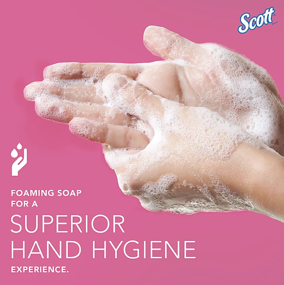 Scott® Pro™ Foam Hand Soap with Moisturizers, Floral Scent, 1.2L (40.58 Oz), Carton Of 2 Bottles