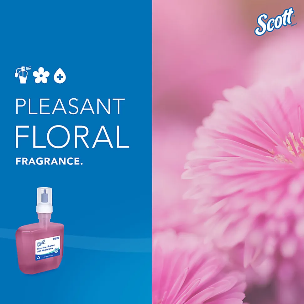 Scott® Pro™ Foam Hand Soap with Moisturizers, Floral Scent, 1.2L (40.58 Oz), Carton Of 2 Bottles