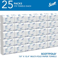 Scott® Pro Scottfold Multifold Paper Towels with Fast-Drying Absorbency Pockets, 175 Sheets Per Pack, 25 Packs Per Case