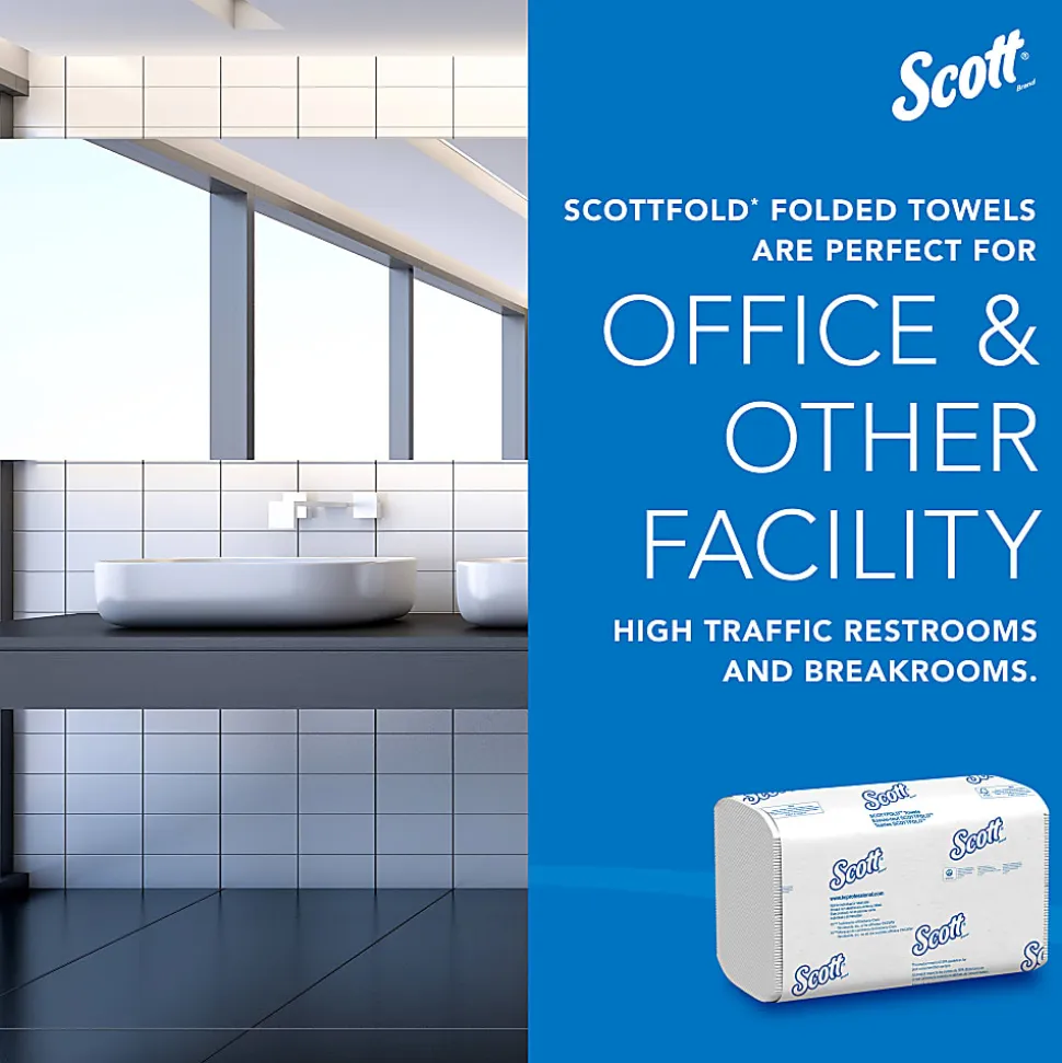 Scott® Scottfold™ Multi-Fold 1-Ply Paper Towels, 175 Sheets Per Pack, Case Of 25 Packs