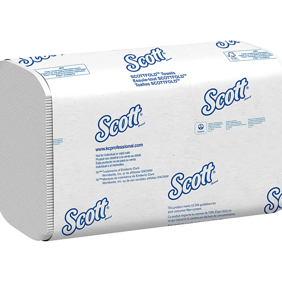 Scott® Scottfold™ Multi-Fold 1-Ply Paper Towels, 175 Sheets Per Pack, Case Of 25 Packs