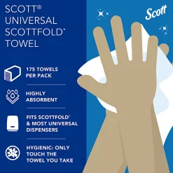 Scott® Scottfold™ Multi-Fold 1-Ply Paper Towels, 175 Sheets Per Pack, Case Of 25 Packs