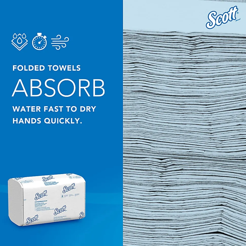 Scott® Scottfold™ Multi-Fold 1-Ply Paper Towels, 175 Sheets Per Pack, Case Of 25 Packs
