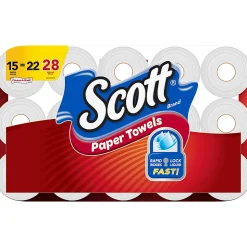 Scott® Select-A-Size® Mega 1-Ply Paper Towels, 102 Sheets Per Roll, Pack Of 15 Rolls