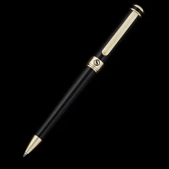 Scriveiner Classic Ballpoint Pen, Medium Point, 1.0 mm, Black/Gold Barrel, Black Ink