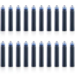 Scriveiner Fountain Pen Ink Cartridges, Medium Point, 0.7 mm, Blue Ink, Pack Of 20 Ink Cartridges