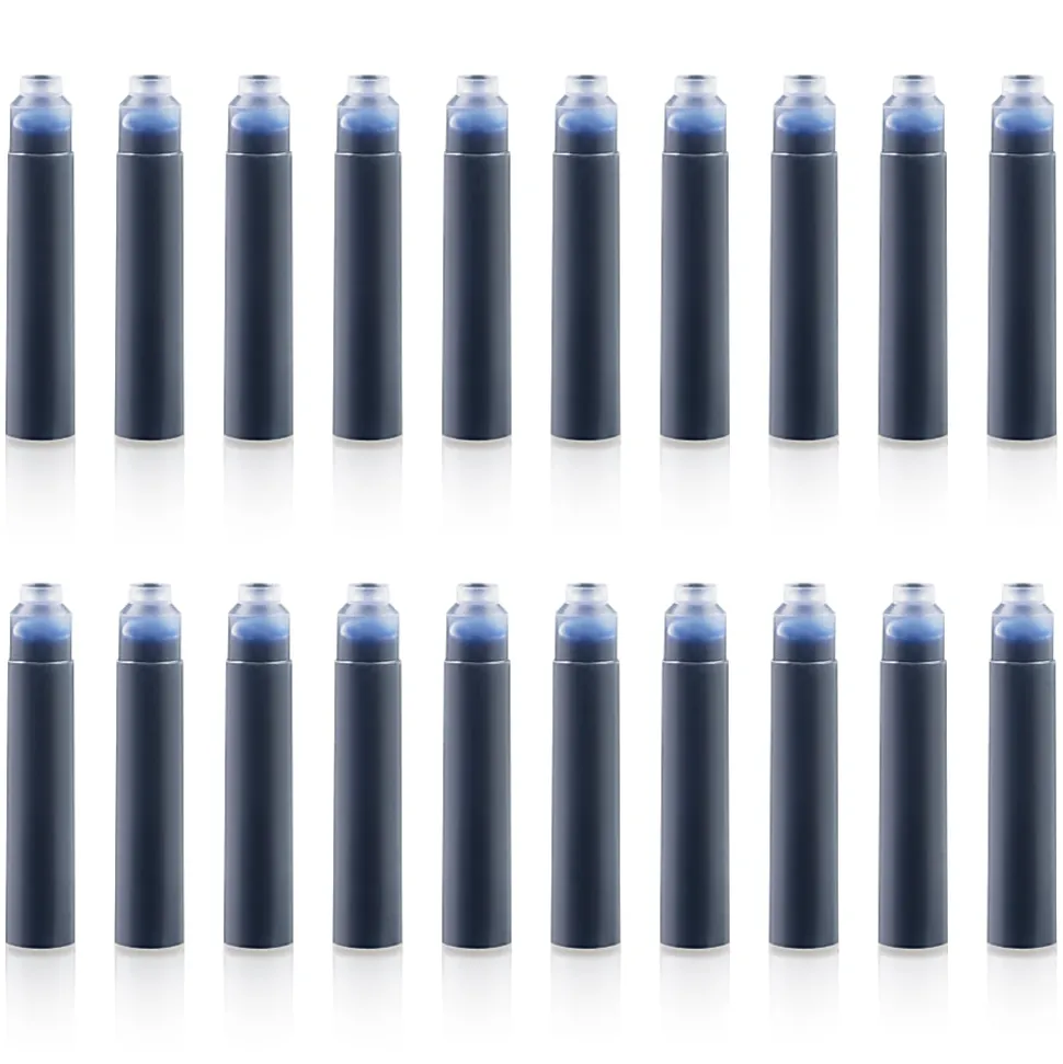 Scriveiner Fountain Pen Ink Cartridges, Medium Point, 0.7 mm, Blue Ink, Pack Of 20 Ink Cartridges