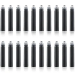 Scriveiner Fountain Pen Ink Cartridges, Medium Point, 0.7 mm, Black Ink, Pack Of 20 Ink Cartridges