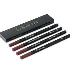 Scriveiner Rollerball Ink Refills, Medium Point, 0.7 mm, Blue Ink, Pack Of 4 Refills