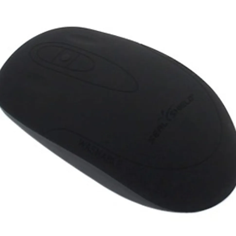 Seal Shield Mouse - Optical - Wireless - Radio Frequency - 2.40 GHz - Black - 1 Pack - USB Type A - 800 dpi - Scroll Wheel
