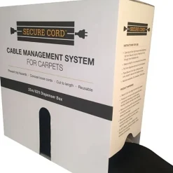 SecureCord Cable Management for Carpets, Black, Nylon, ASC25B