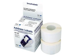 Seiko SII Address Labels, SKPSLP2RLH, Rectangle, 1 1/8" x 3 1/2", White, 260 Labels Per Roll, Box Of 2 Rolls