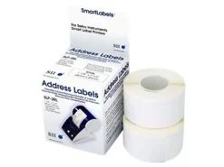 Seiko SmartLabel Address Labels, SKPSLP2RL, Rectangle, 1-1/8" x 3-1/2", White, 130 Labels Per Roll, Box Of 2 Rolls