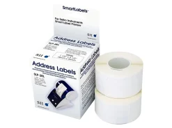 Seiko SmartLabel Address Labels, SKPSLP2RL, Rectangle, 1-1/8" x 3-1/2", White, 130 Labels Per Roll, Box Of 2 Rolls