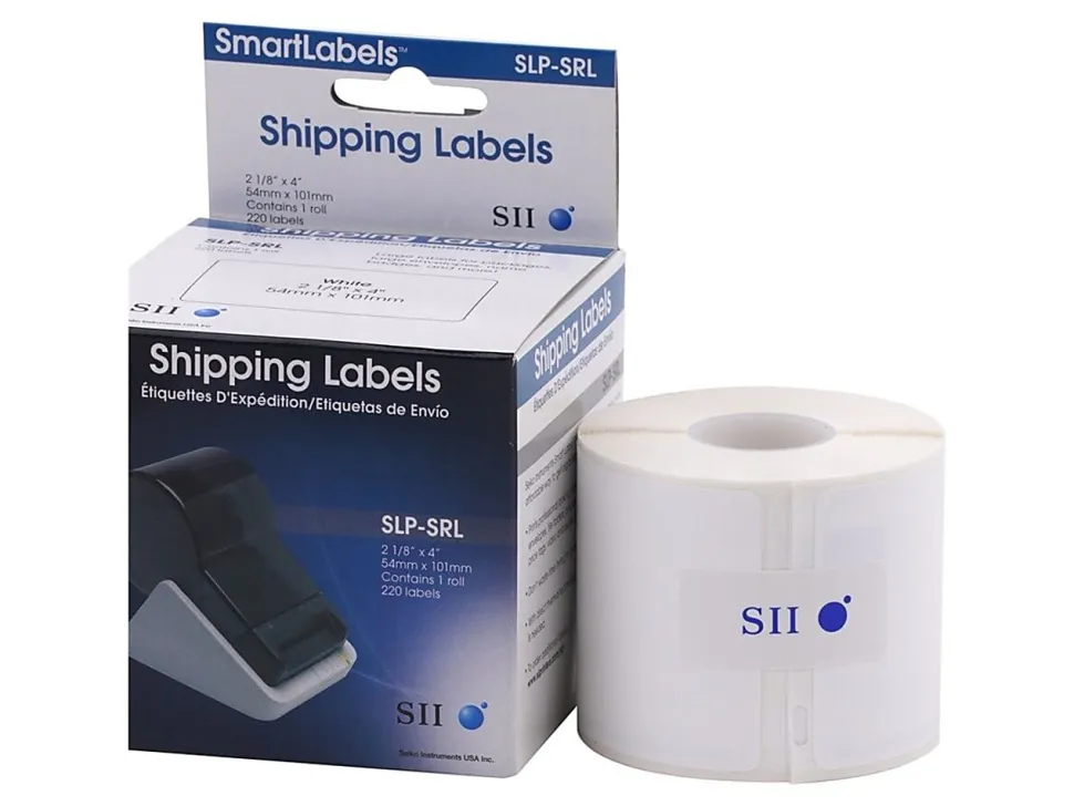 Seiko SmartLabel SLP-SRL Shipping Direct Thermal Labels, SKPSLPSRL, Rectangle, 2 1/8"W x 4"L, White, Roll Of 220 Labels